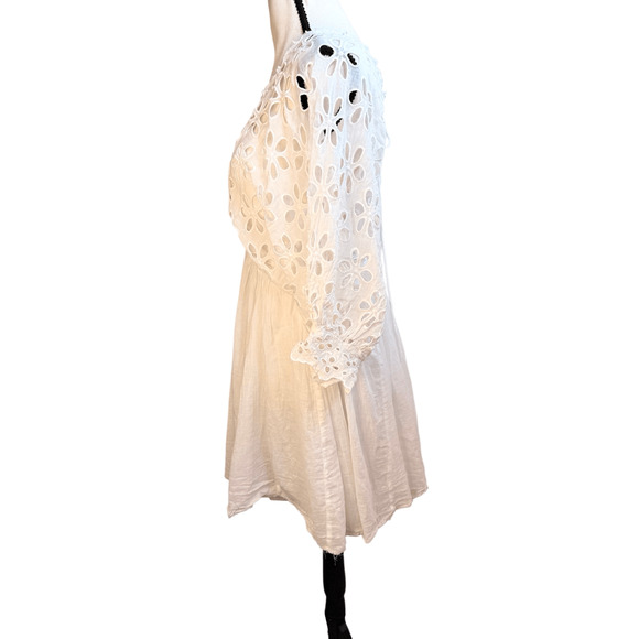 Free People Bella Note White Eyelet Mini Dress S - Picture 5 of 13
